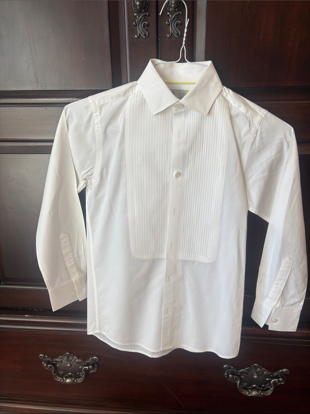C2 by Calibrate Boys' White Pleated Front Dress Shirt